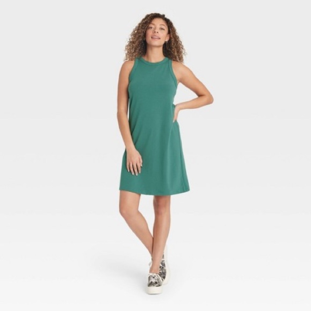 NWT A new day knit tank dress teal size large